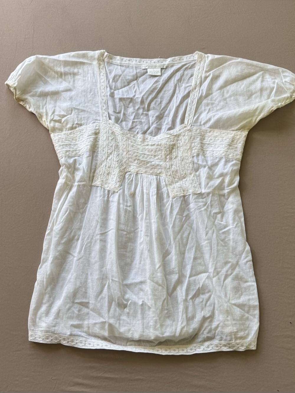 Vintage White Diamond Cotton Babydoll top
